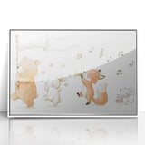 Woodland Animal Parade Nursery Wall Art - Kids Room Prints