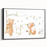 Woodland Animal Parade Nursery Wall Art - Kids Room Prints
