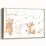 Woodland Animal Parade Nursery Wall Art - Kids Room Prints
