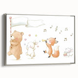 Woodland Animal Parade Nursery Wall Art - Kids Room Prints
