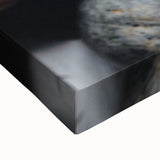 Large art depicting a black and white landscape painting on stretched canvas, suitable for bedroom wall decor.