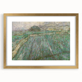 Abstract art print featuring swirling blue and yellow tones on a framed canvas, suitable for dining room or bedroom decor.