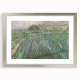 Extra large abstract art print featuring textured swirls in blue and yellow hues on a framed canvas.