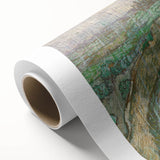 Art Deco style poster of a starry night scene on rolled canvas, using dark blue and yellow tones, ideal for nursery wall art.