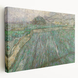 Vincent van Gogh-inspired large art on stretched canvas with vivid blue and yellow swirls, suitable for kitchen wall art.