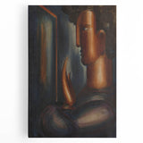 Modern Wall Art - Abstract Before the Mirror Portrait in Subtle Tones