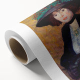 Modern Wall Art - Elegant Woman with Green Hat in Impressionist Style