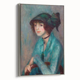 Modern Wall Art - The Brunette Portrait in Vibrant Impressionist Style