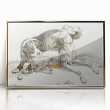 Romanticism Art - Elegant Dog Illustration on Canvas Print