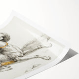 Romanticism Art - Elegant Dog Illustration on Canvas Print