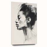 Dining Room Wall Art – Elegant Black & White Portrait Sketch
