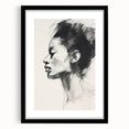 Dining Room Wall Art – Elegant Black & White Portrait Sketch