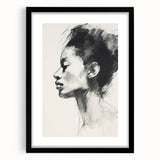 Dining Room Wall Art – Elegant Black & White Portrait Sketch