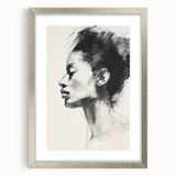 Dining Room Wall Art – Elegant Black & White Portrait Sketch