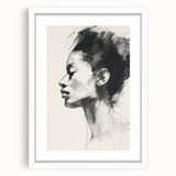 Dining Room Wall Art – Elegant Black & White Portrait Sketch