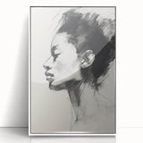 Dining Room Wall Art – Elegant Black & White Portrait Sketch