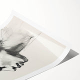 Dining Room Wall Art – Elegant Black & White Portrait Sketch