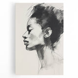 Dining Room Wall Art – Elegant Black & White Portrait Sketch