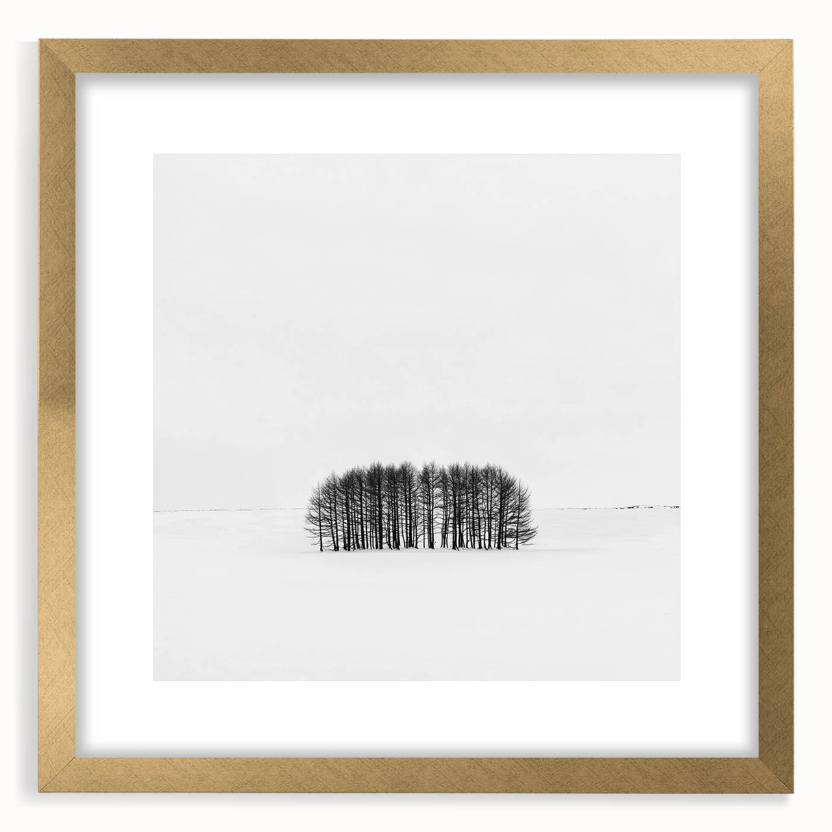 Framed Office Art – Minimalist Black and White Winter Scene