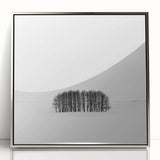 Framed Office Art – Minimalist Black and White Winter Scene