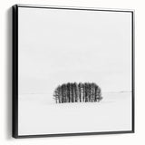 Framed Office Art – Minimalist Black and White Winter Scene