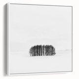 Framed Office Art – Minimalist Black and White Winter Scene