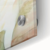 Close-up of an abstract figurative acrylic artwork on glass, showcasing vibrant colors and intricate details, perfect for modern home decor or artistic displays.