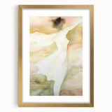 Abstract figurative art framed in gold with a mat, showcasing a modern design that adds elegance to any room decor. Perfect for contemporary art lovers.