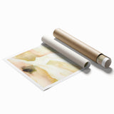 Abstract figurative art print showcasing vibrant colors and dynamic shapes, elegantly rolled and ready for display. Ideal for modern home decor accents.