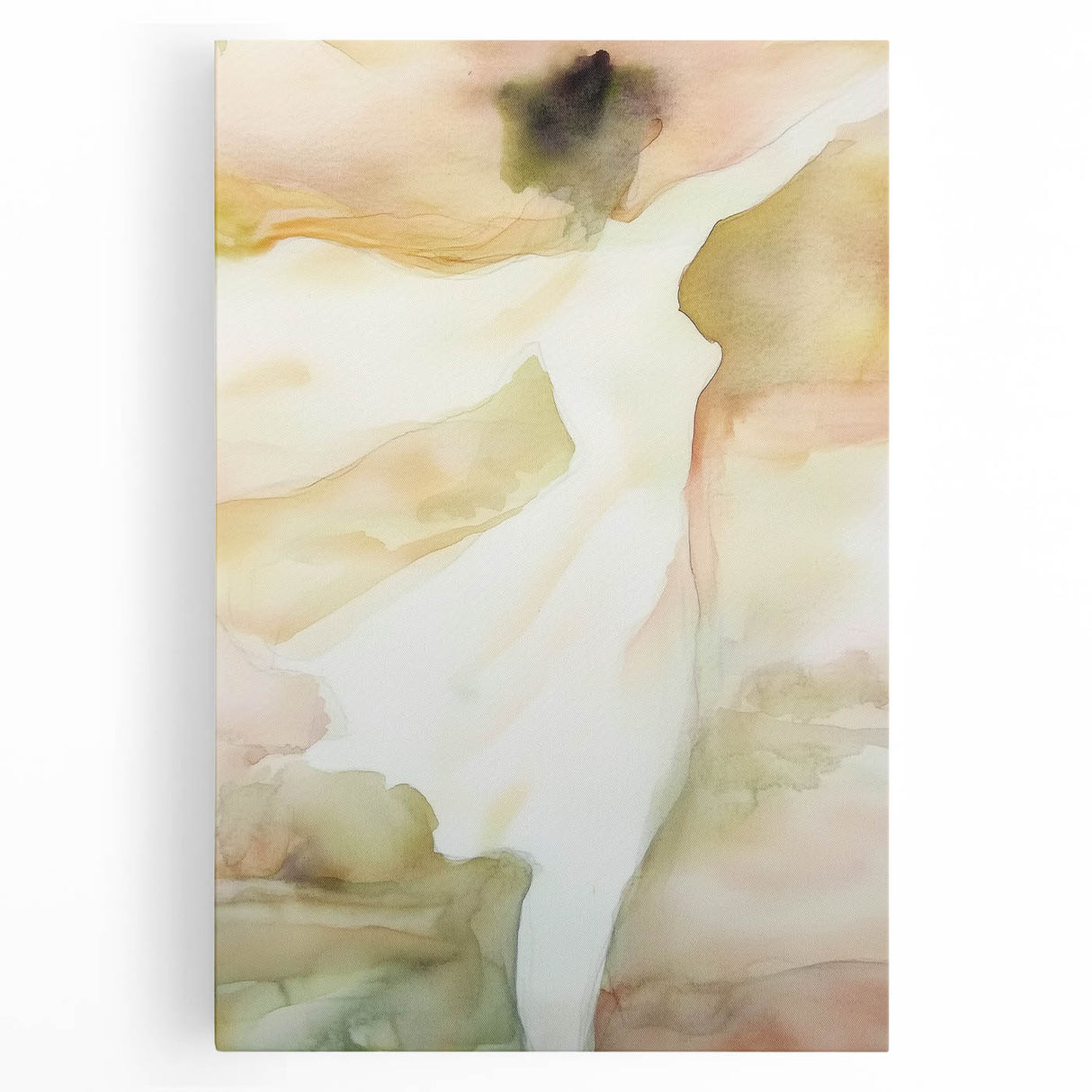 Abstract figurative stretched canvas artwork showcasing vibrant colors and dynamic shapes, perfect for modern home decor. Ideal for art enthusiasts seeking unique wall pieces.