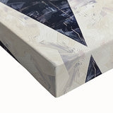 Close-up of an abstract geometric stretched canvas art piece showcasing vibrant colors and intricate patterns, ideal for modern home decor and artistic displays.