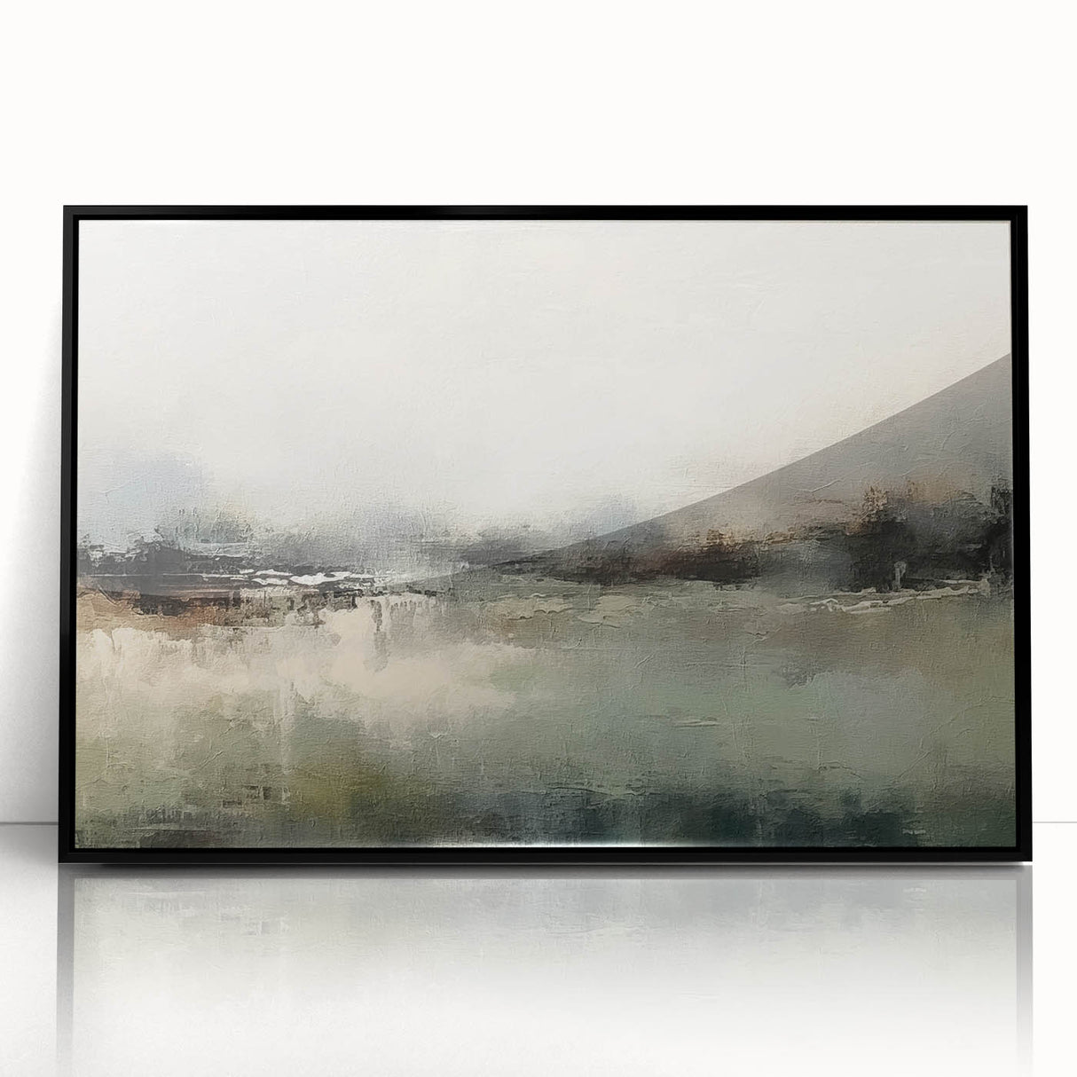 Framed abstract landscapes wall art featuring vibrant colors and intricate patterns in a sleek black frame, ideal for modern home decor, enhancing interior aesthetics.
