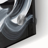 Geometric Abstract Wall Decor – Monochrome Energy Flow