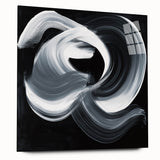 Geometric Abstract Wall Decor – Monochrome Energy Flow