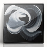Geometric Abstract Wall Decor – Monochrome Energy Flow