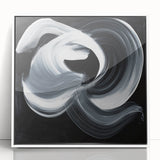 Geometric Abstract Wall Decor – Monochrome Energy Flow