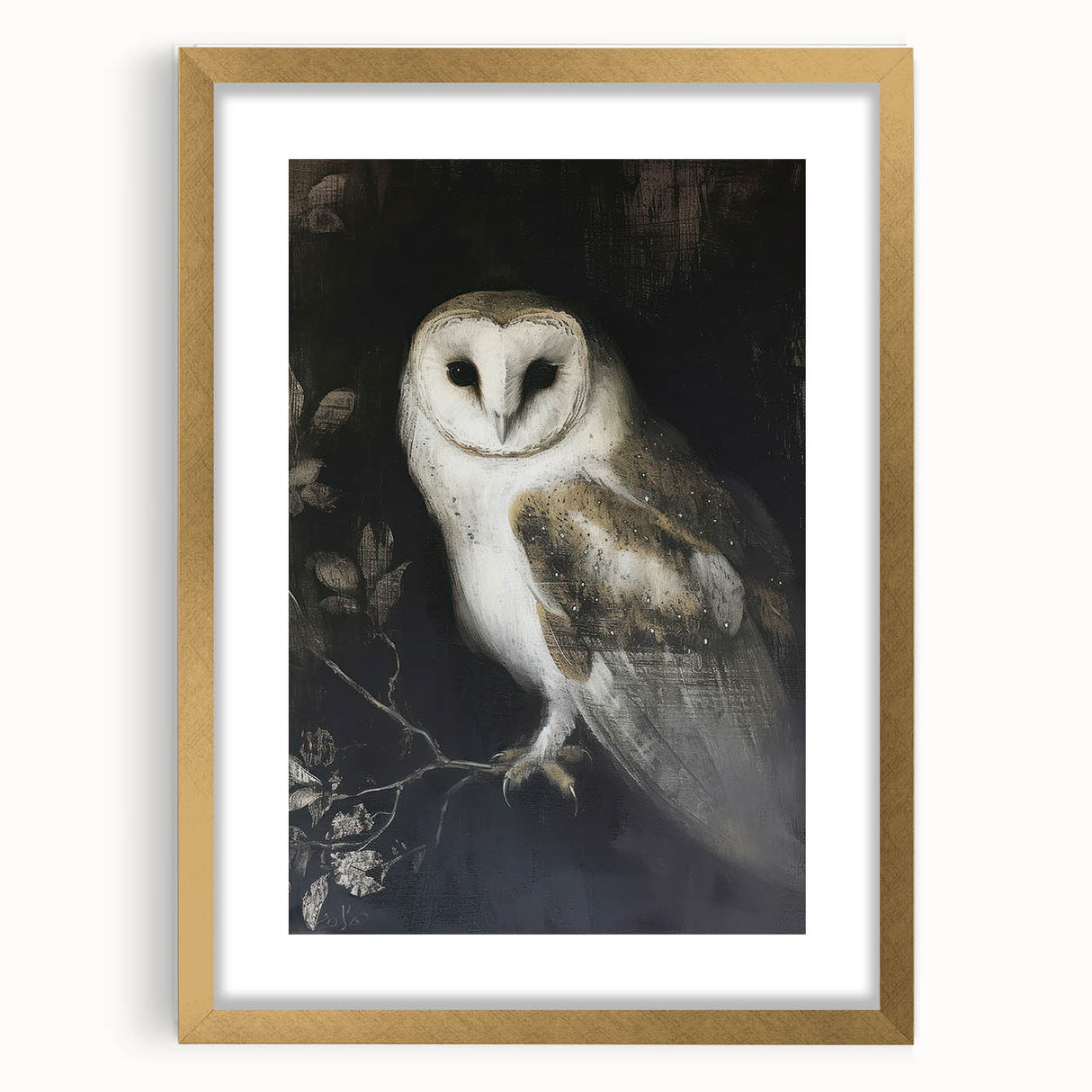Elegant gold-framed artwork featuring a whimsical animal design, ideal for children's rooms or playful decor. The frame complements the colorful illustrations, enhancing the overall aesthetic.