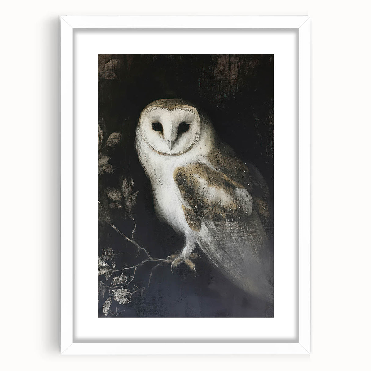 Framed white mat showcasing a vibrant animal-themed artwork, featuring intricate details and lively colors, perfect for adding character to any room decor.