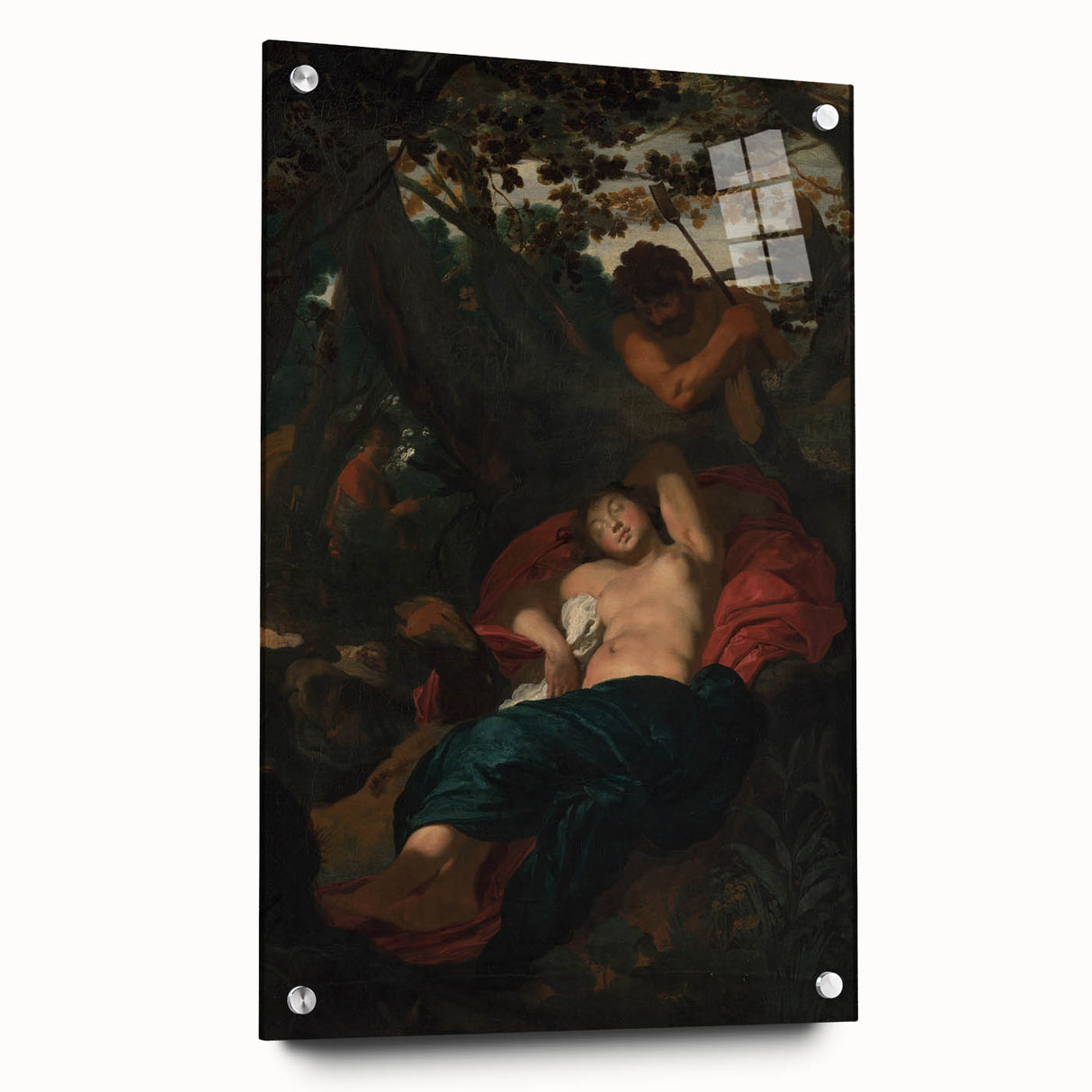 Baroque Scene of Sleeping Nymph and Watcher - Classic Art