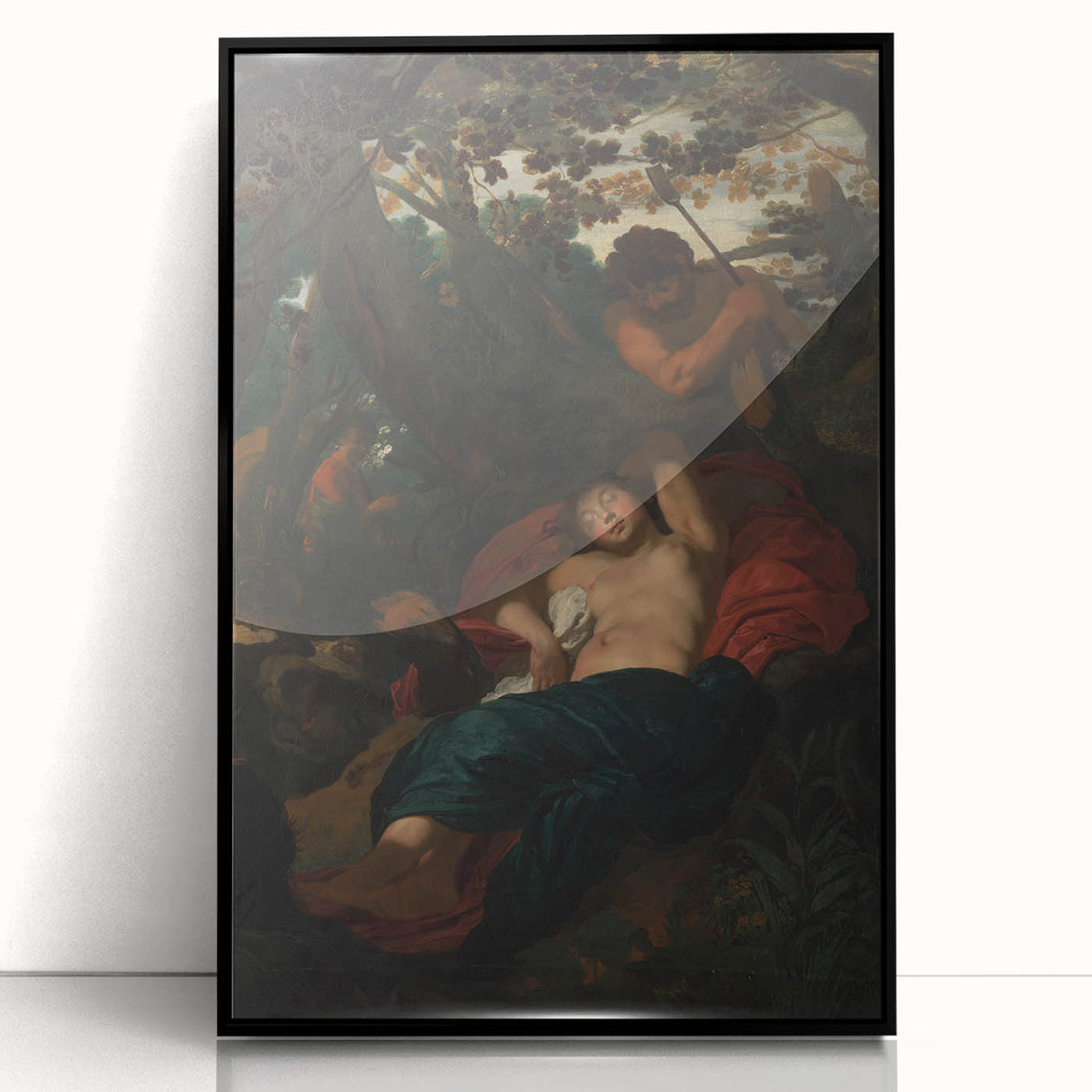 Baroque Scene of Sleeping Nymph and Watcher - Classic Art