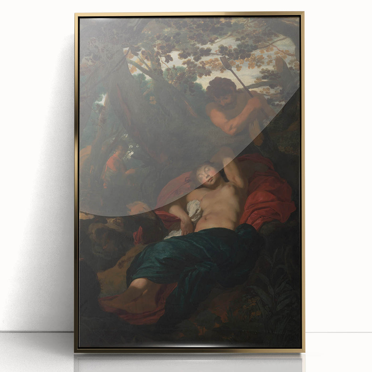 Baroque Scene of Sleeping Nymph and Watcher - Classic Art