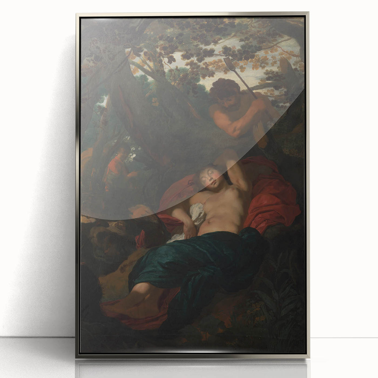 Baroque Scene of Sleeping Nymph and Watcher - Classic Art