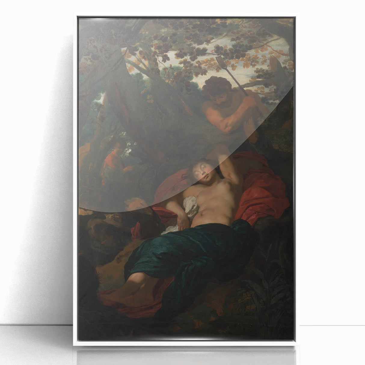 Baroque Scene of Sleeping Nymph and Watcher - Classic Art
