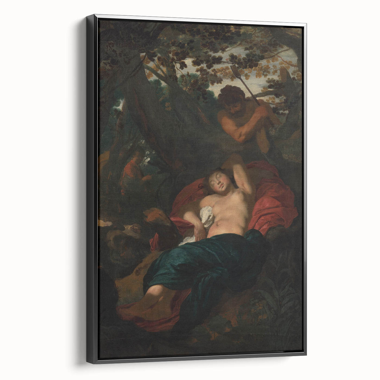 Baroque Scene of Sleeping Nymph and Watcher - Classic Art