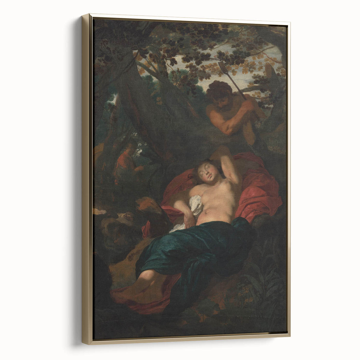 Baroque Scene of Sleeping Nymph and Watcher - Classic Art