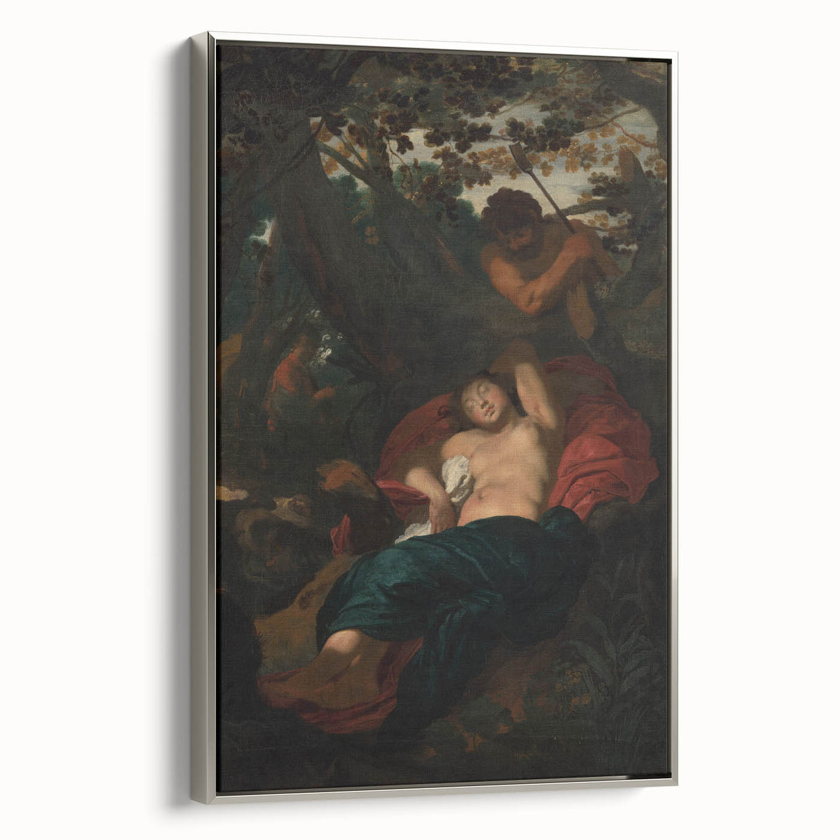 Baroque Scene of Sleeping Nymph and Watcher - Classic Art