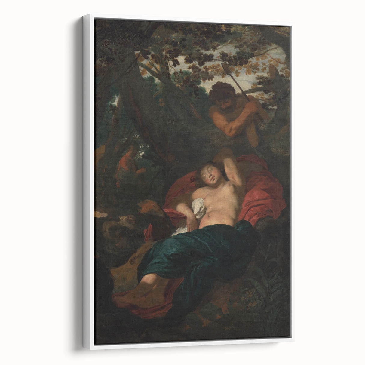 Baroque Scene of Sleeping Nymph and Watcher - Classic Art