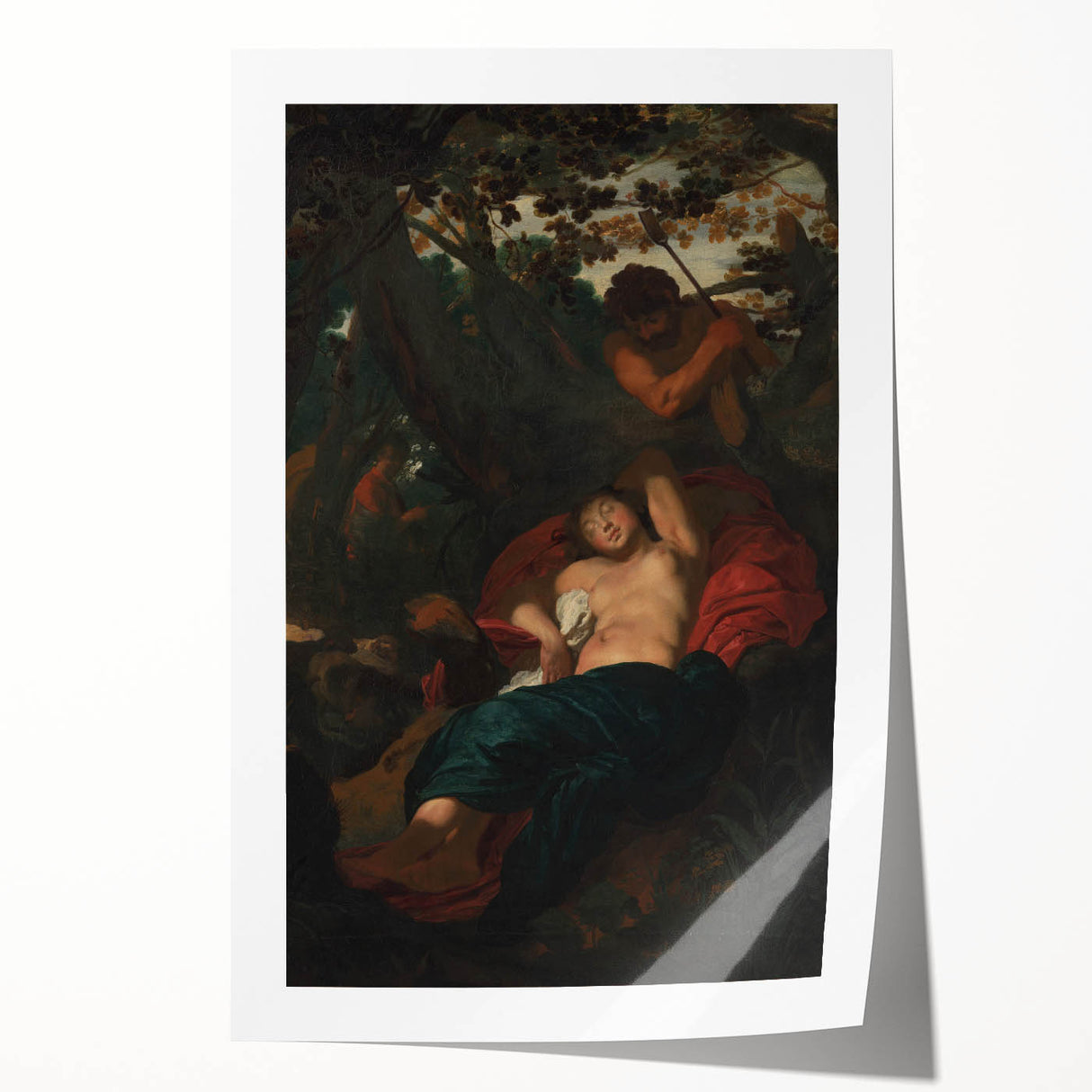 Baroque Scene of Sleeping Nymph and Watcher - Classic Art