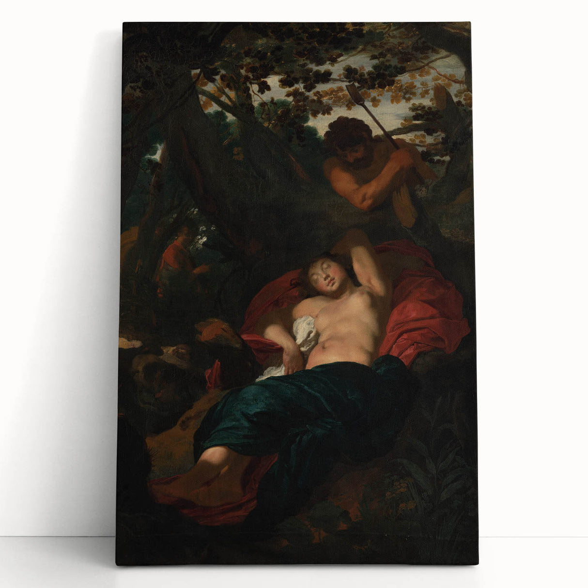 Baroque Scene of Sleeping Nymph and Watcher - Classic Art