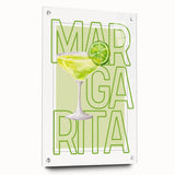 Large abstract wall art on acrylic glass depicting vibrant, colorful food and drink motifs, suitable for dining room decor.